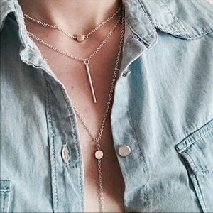 Boho layered necklace gold chocker BNIP